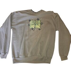 Vintage TOP STITCH  by Morning Sun Women's Sweatshirt Size Medium Tan/Brown